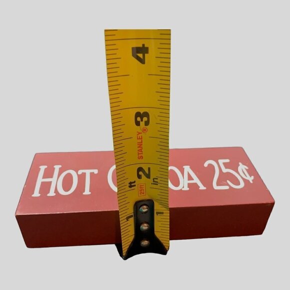 Farmhouse Hot Cocoa Mini Sign 5 Inch Freestanding Red Tiered Tray Decor - Picture 4 of 8